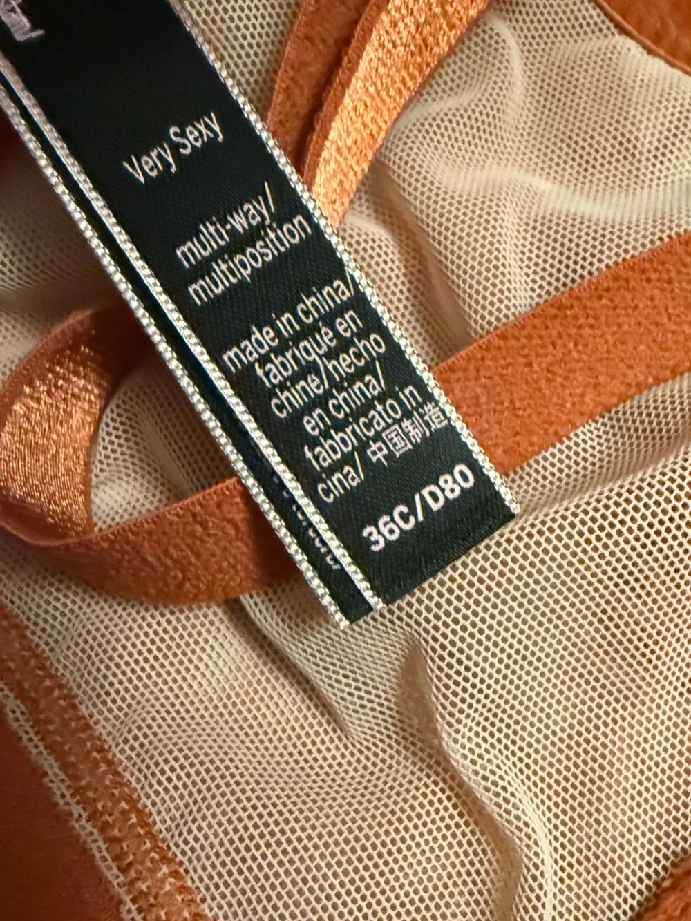 Victorias Secret rust lace very sexy bra. 36C